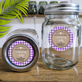 Classic Paarse Gingham Canning Jar Label