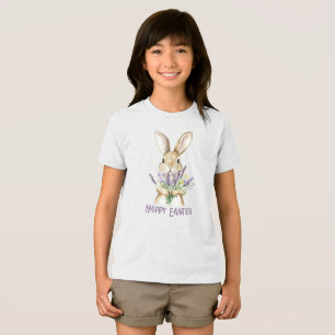 Classic Paarse Happy Easter Bunny Tri-Blend Shirt