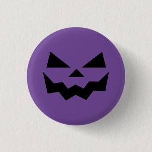 Classic Paarse Jack-o-lantaarn pompoen gezicht gli Ronde Button 3,2 Cm