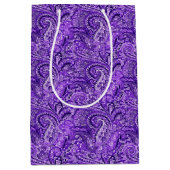 Classic Paarse Paisley Medium Gift Bag Medium Cadeauzakje (Voorkant)