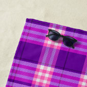 Classic Paarse Roze Plaid Strandlaken (In situ)