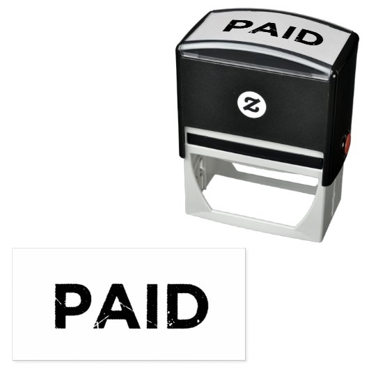 Classic PAID Self Inking Rubber Office Stamp Zelfinktende Stempel (In situ)