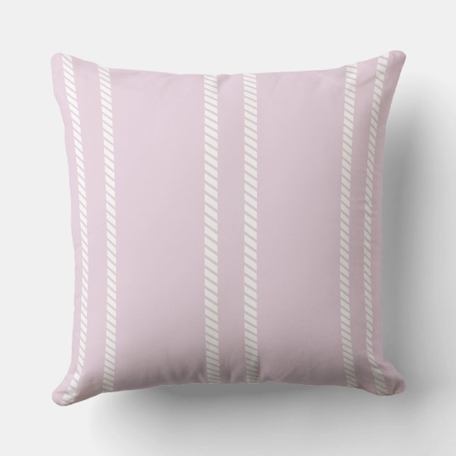 Classic Pale Mauve/Pink with Stripes Throw Pillow Kussen (Achterkant)