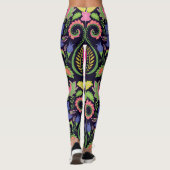 Classic Pansy:  bloemetjesbehang Leggings (Achterkant)