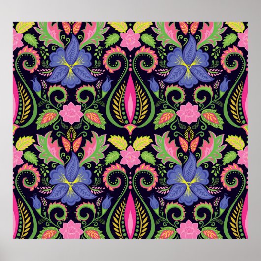 Classic Pansy: bloemetjesbehang Poster (Voorkant)