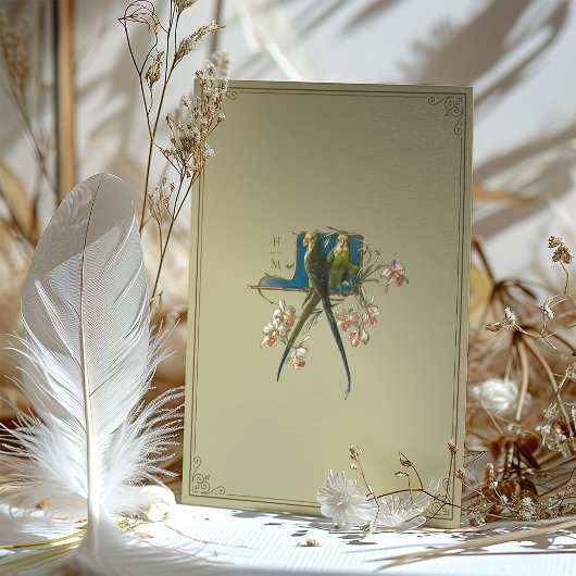 Classic  papegaai bruiloft uitnodiging