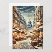 Classic Parijse Kerst - Vakantie Kaart (Voorkant / Achterkant)