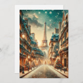 Classic Parijse Kerst - Vakantie Kaart (Voorkant / Achterkant)