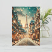 Classic Parijse Kerst - Vakantie Kaart (Staand voorkant)