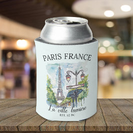 Classic Paris France Scenic Illustration Blikjeskoeler