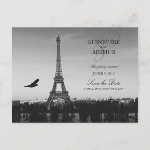 Classic Paris France Wedding Save the Date Aankondigingskaart