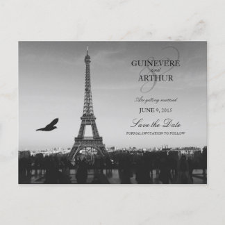 Classic Paris France Wedding Save the Date Aankondigingskaart