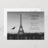 Classic Paris France Wedding Save the Date Aankondigingskaart (Voorkant / Achterkant)