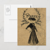  Classic Paris Lady Briefkaart (Voorkant / Achterkant)