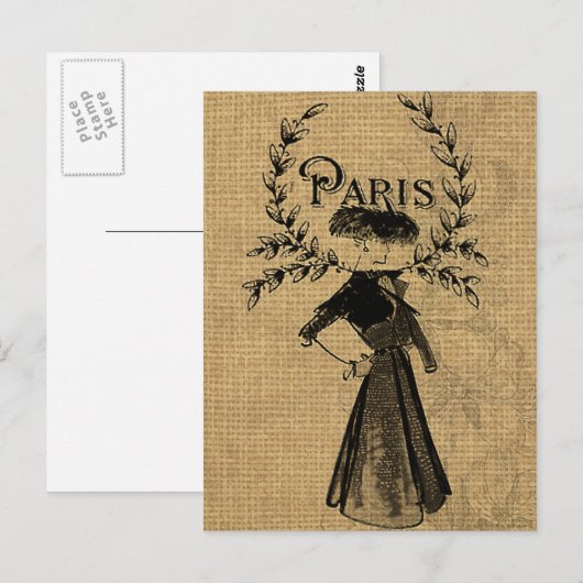  Classic Paris Lady Briefkaart (Voorkant / Achterkant)
