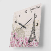  Classic Paris Motif Vierkante Klok (Hoek)
