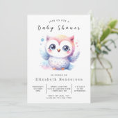 Classic Pastel Owl Baby shower Kaart (Staand voorkant)