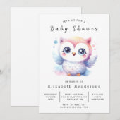 Classic Pastel Owl Baby shower Kaart (Voorkant / Achterkant)