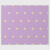 Classic Pastel Purple & Yellow Polka Dots Pattern Cadeaupapier (Vlak)