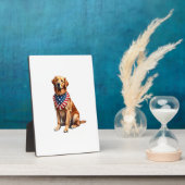 Classic Patriotic Golden Retriever Vintage Shirt 2 Fotoplaat (Zijkant)