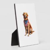 Classic Patriotic Golden Retriever Vintage Shirt 2 Fotoplaat (Zijkant)