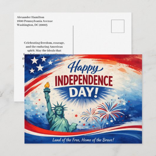 Classic Patriotic Independence Day Feestdagenkaart (Voorkant / Achterkant)