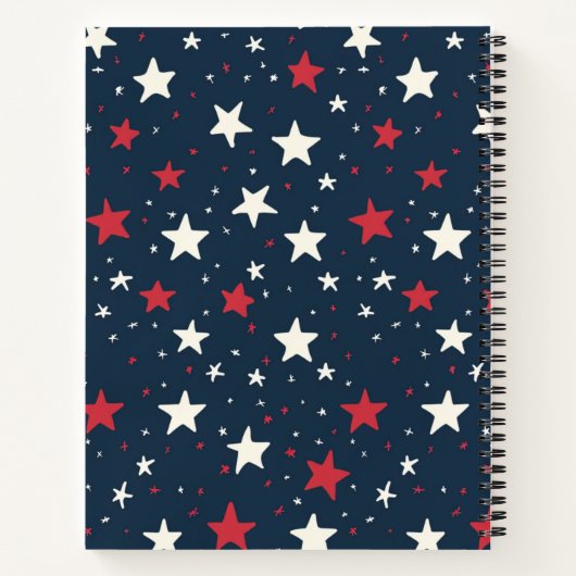 Classic Patriotic Stars Pattern Notitieboek (Achterkant)