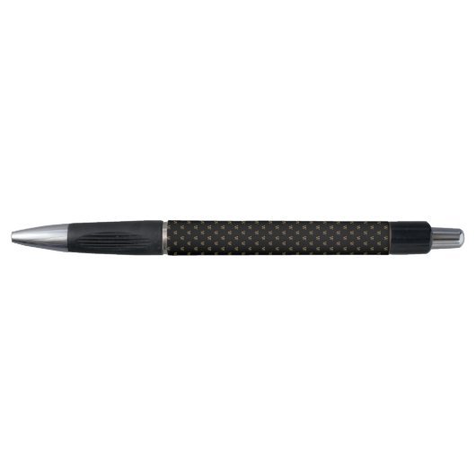 Classic Pattern Custom Monogram Initiaal Gold Blac Pen (Voorkant)
