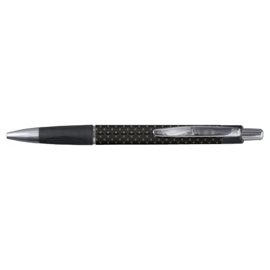 Classic Pattern Custom Monogram Initiaal Gold Blac Pen (Achterkant)