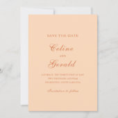 Classic Peach Foto Elegante bruiloft Save The Date (Voorkant)