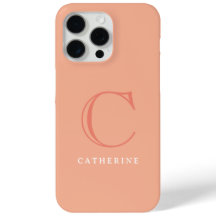 Classic Peach Roze Script Monogram Hoesje-Mate