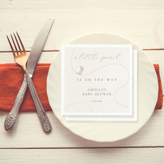 Classic Pearl Elegant Baby shower Servet