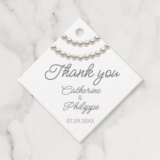 Classic Pearl Wedding Favoriete Labels (Voorkant)