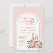 Classic Pearls and Prosecco Shower Invitation Kaart (Voorkant)