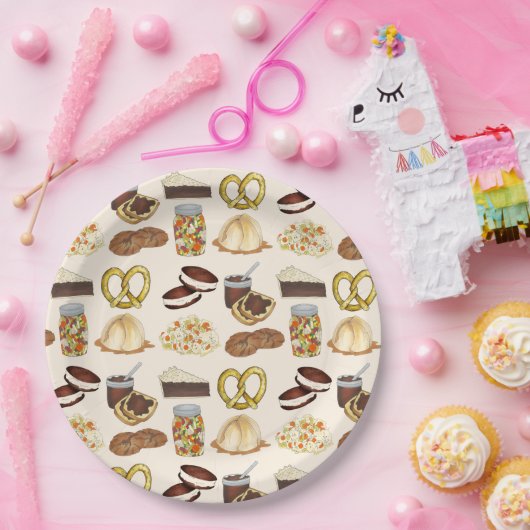 Classic Pennsylvania PA Dutch Amish Food Dishes Papieren Bordje (Feest)