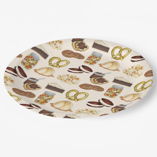 Classic Pennsylvania PA Dutch Amish Food Dishes Papieren Bordje (Gekanteld)