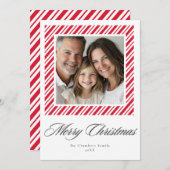 Classic Pepermunt Stripe lijst Kerst Kaart (Voorkant / Achterkant)