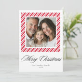 Classic Pepermunt Stripe lijst Kerst Kaart (Staand voorkant)