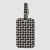 Classic Pepita Houndstooth Pattern Black Grey Bagagelabel (Voorkant (verticaal))
