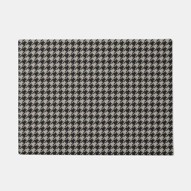 Classic Pepita Houndstooth Pattern Black Grey Deurmat (Voorkant)