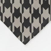 Classic Pepita Houndstooth Pattern Black Grey Fleece Deken (Hoek)