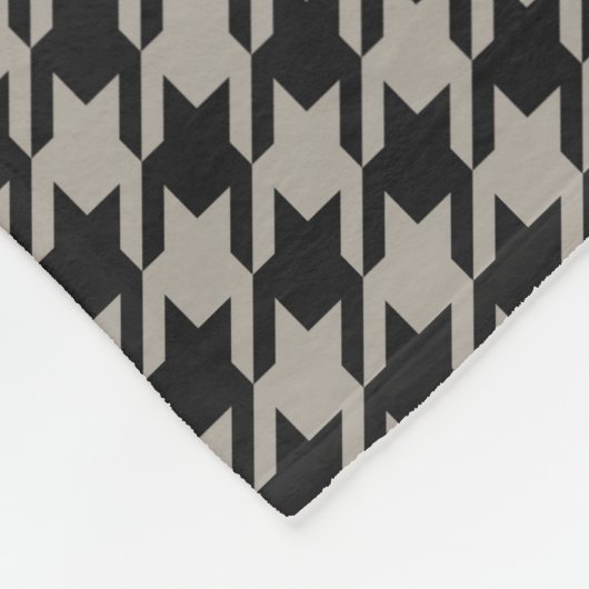 Classic Pepita Houndstooth Pattern Black Grey Fleece Deken (Hoek)