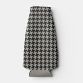 Classic Pepita Houndstooth Pattern Black Grey Flesjeskoeler (Voorkant)