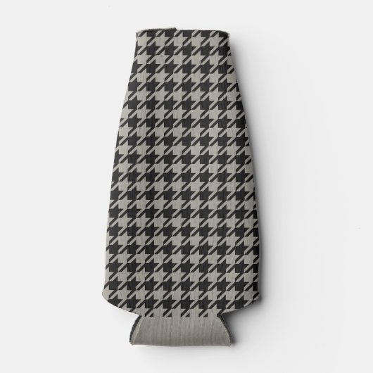 Classic Pepita Houndstooth Pattern Black Grey Flesjeskoeler (Voorkant)