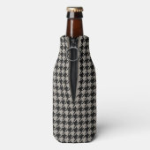 Classic Pepita Houndstooth Pattern Black Grey Flesjeskoeler (Fles Achterkant)