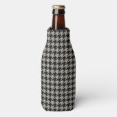 Classic Pepita Houndstooth Pattern Black Grey Flesjeskoeler (Fles Voorkant)