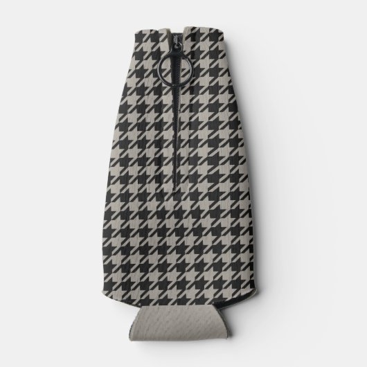 Classic Pepita Houndstooth Pattern Black Grey Flesjeskoeler (Achterkant)