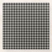 Classic Pepita Houndstooth Pattern Black Grey Glazen Onderzetter (Voorkant)
