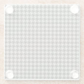 Classic Pepita Houndstooth Pattern Black Grey Glazen Onderzetter (Achterkant)