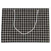 Classic Pepita Houndstooth Pattern Black Grey Groot Cadeauzakje (Voorkant)